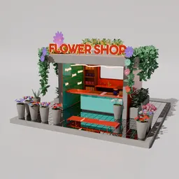 Miniature Flower shop scene