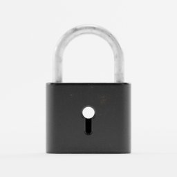 Textured 3D padlock model in Blender, ideal for architectural visualization.