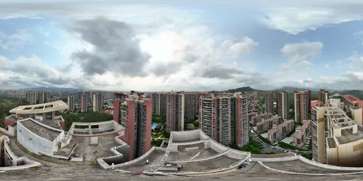 Rooftop bluesky clouds