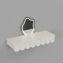 Modern Floating Makeup Vanity Dresser