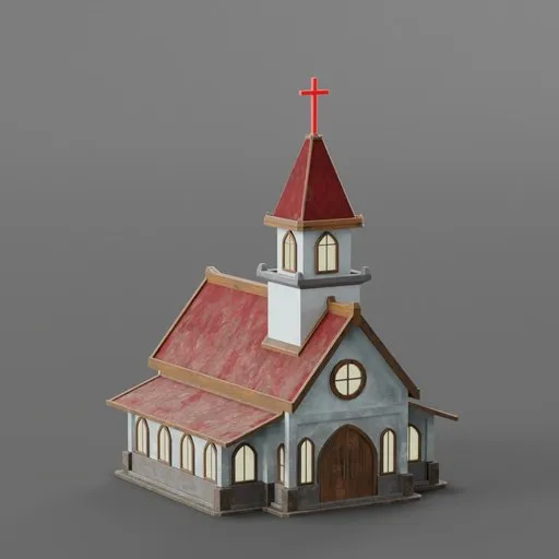 Stylized Aged Lowpoly Church
