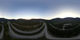 Highway in Canadian Landscape Sunrise