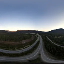 Highway in Canadian Landscape Sunrise