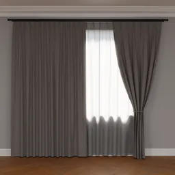 Grey Blackout Curtain with Lace panel
