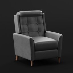 "Contemporary Recliner: Gray Leather Arm Chair 3D Model for Blender 3D - Clean texture, beveled edges, and smooth design in the style of Bolade Banjo. Perfect for interior design projects, this high-quality furniture model features a reclining functionality and a sleek modern look."