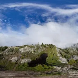 Mountain Top Aerial Clouds
