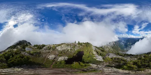 Mountain Top Aerial Clouds