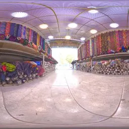 Colorful Fabric Market Interior