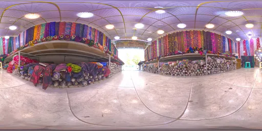 Colorful Fabric Market Interior