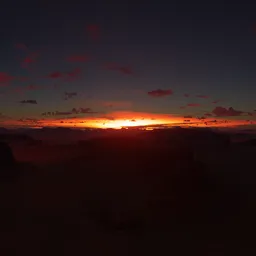 Dark Twilight Red Sky Canyons