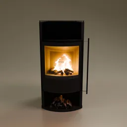 Simple Black Warm Wall Fireplace