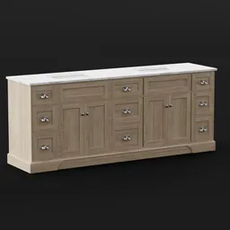 Double Vanity Cabinet with Marble Top