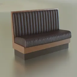 Detailed 3D rendering of modern sofa-bench, compatible with Blender, ideal for architectural visuals.