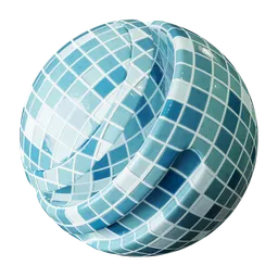 Highly customizable Blender 3D swimming pool tiles material with reflection and roughness settings for realistic aquatic scenes.