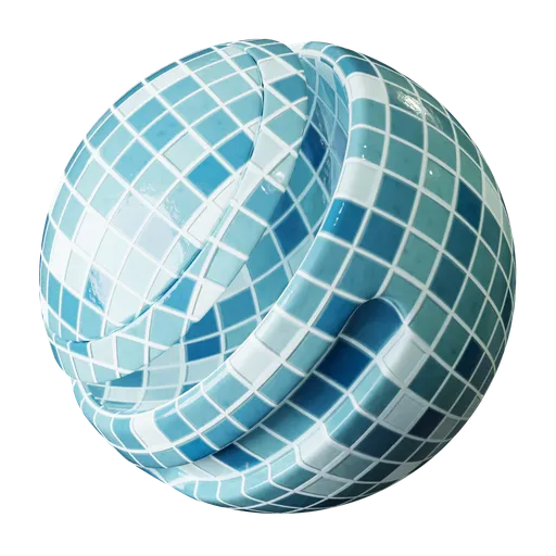 Highly customizable Blender 3D swimming pool tiles material with reflection and roughness settings for realistic aquatic scenes.