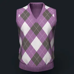 Purple Argyle Knit Vest