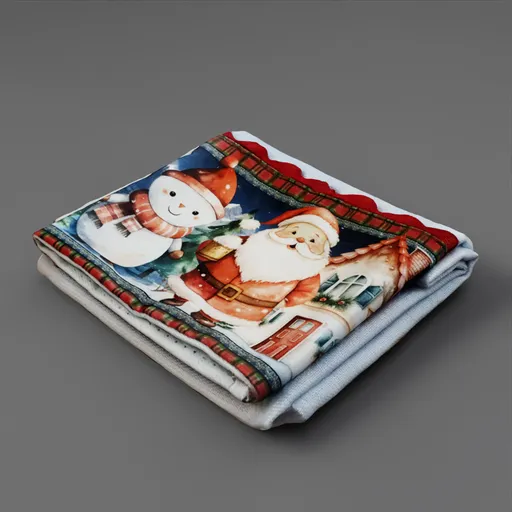 Folded Dish Towel – Christmas Scene