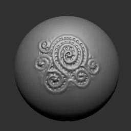 3D Sculpting Brush for Blender creating spiral scars and holes pattern on alien creature models.