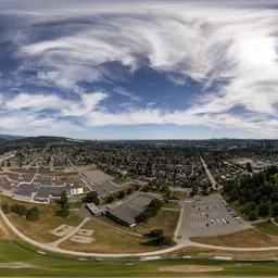 Cityscape Buildings Sunny Clouds Day