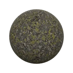 High-resolution mossy stone texture for PBR shading in Blender 3D and other 3D applications.