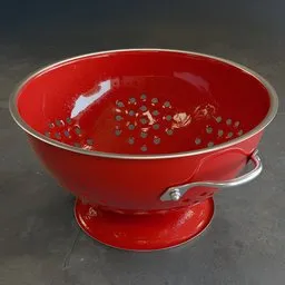 Red Enamel Colander