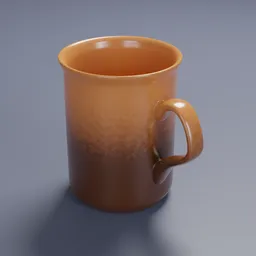 "Get your morning fix with this photorealistic coffee mug 3D model for Blender 3D. The brown mug features a handle and a beautifully crafted procedural material. Perfect for beginner artists looking to add a touch of realism to their scenes."