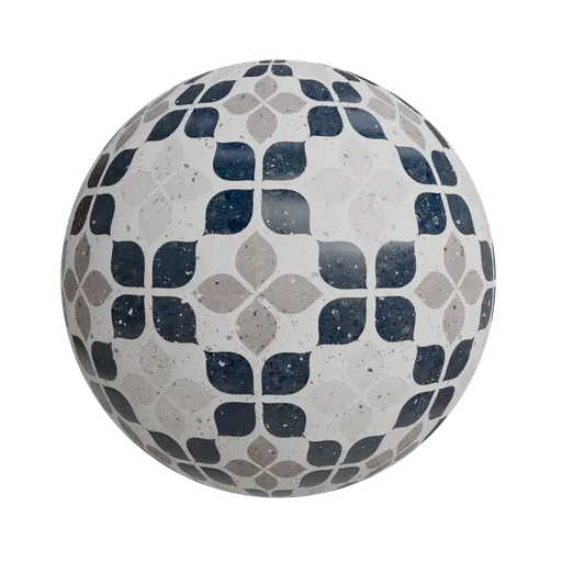 Terrazo look floral tile