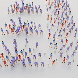 Lowpoly Cheering crowd