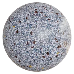 High-quality Terrazo Floor tile PBR material for 3D rendering in Blender and other applications with 4K textures for ultra-realism.