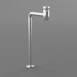 Detailed 3D rendering of a modern chromed kitchen faucet designed for Blender rendering.