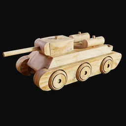 Wood Toy Medium Tank Unpainted