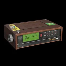 "Vintage-inspired Blender 3D model of an alarm clock featuring rotating hands, capturing the essence of 70s design. The worn and aged appearance adds character to this nostalgic analog timepiece. Ideal for various Blender 3D projects."