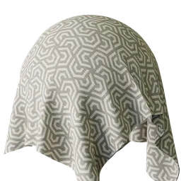 High-quality PBR drapery texture with intricate pattern for realistic cloth rendering in 3D software.