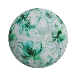 Teal floral wallpaper
