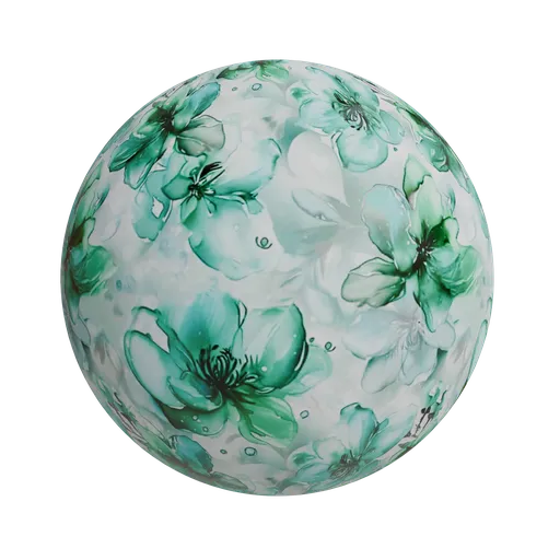 Teal floral wallpaper