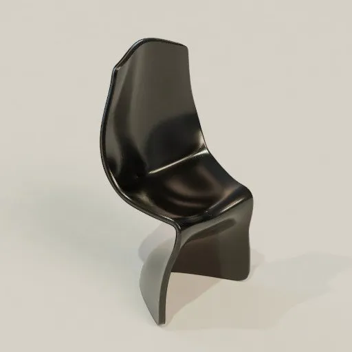 Sleek black modern chair 3D model for interior design rendering in Blender.