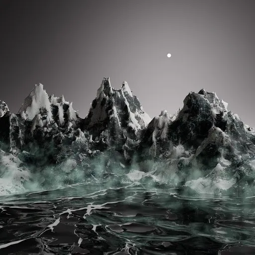Ocean and Mountain midnight