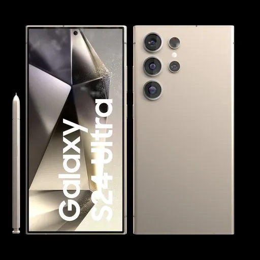 High-detail 3D render of a smartphone with stylus, showcasing screen and camera design, for Blender 3D artists.
