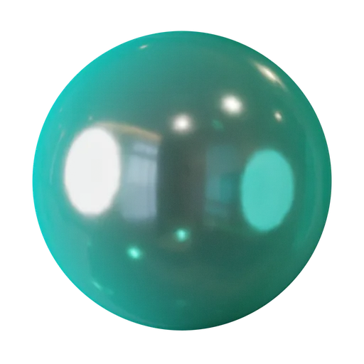 Glossy turquoise plastic PBR material for 3D modeling in Blender, ideal for rendering realistic balloon surfaces.