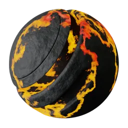 Dark stone with lava cracks