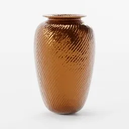 "Roman/Greece inspired Ancient Vase 3D model created in Blender, featuring reflective bronze, stone and glass materials with a gold finish, ready for decoration purposes or use in historical scenes."