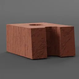 Detailed 3D model of a textured broken brick for cityscape design, compatible with Blender.