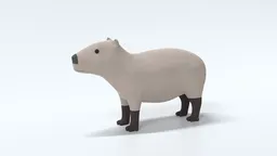 Stylized capybara 3D model, optimized for Blender, quad mesh, suitable for animation and CG visualization.