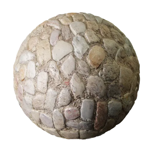 2K PBR textured stone floor material with displacement for 3D rendering in Blender. Suitable for architectural visualization.