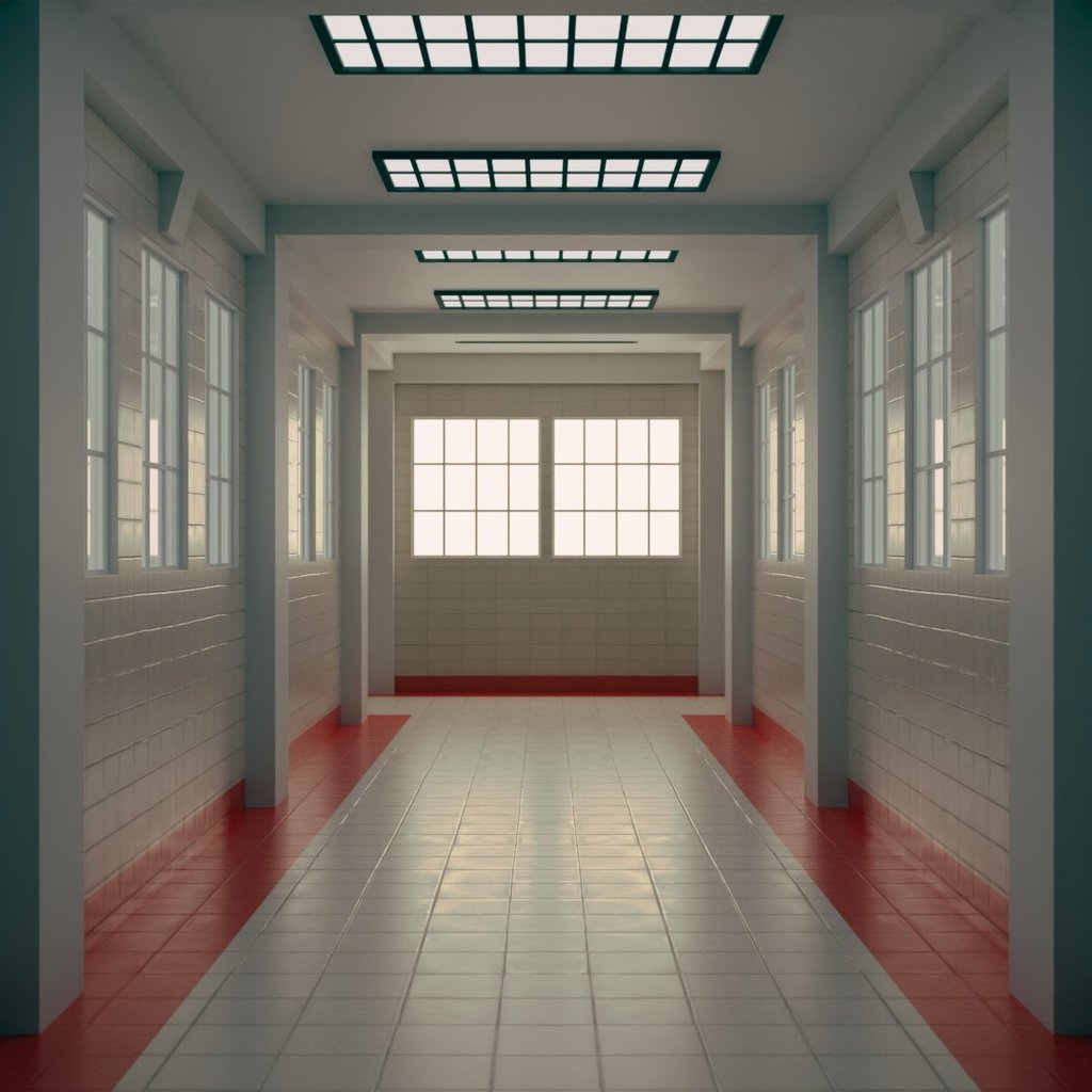 Mental Hospital Hallway Scenes | Public scenes | BlenderKit
