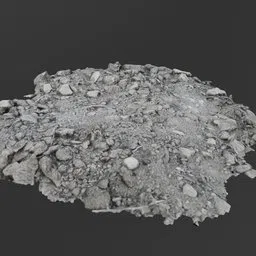 Realistically textured 3D dirt pile, ideal for Blender environments, with baked color and normal maps.