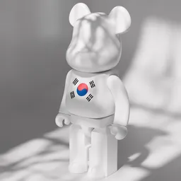 Korean Flag Bear Brick Figurine
