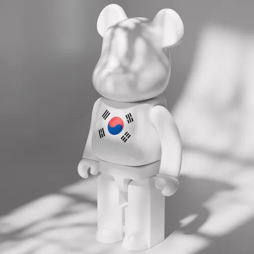 Korean Flag Bear Brick Figurine
