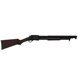 Highly detailed Winchester pump-action shotgun 3D model, suitable for Blender animation and rendering projects.