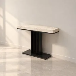 Black Fluted Marble Console